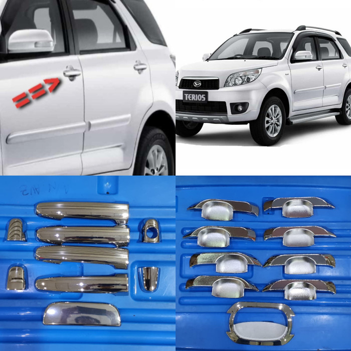 PAKET Cover handle + outer MANGKOK chrome TOYOTA RUSH / DAIHATSU TERIOS lama CROME