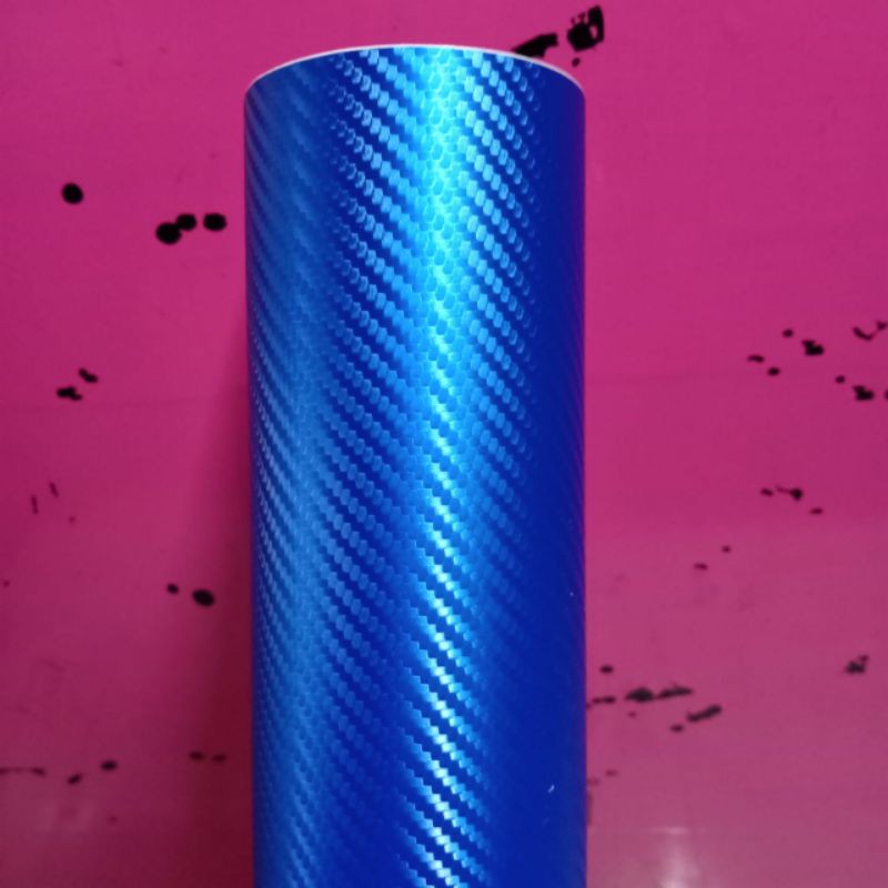 sticker scotlite carbon 3D Biru skotlet motor karbon stiker motor karbon biru