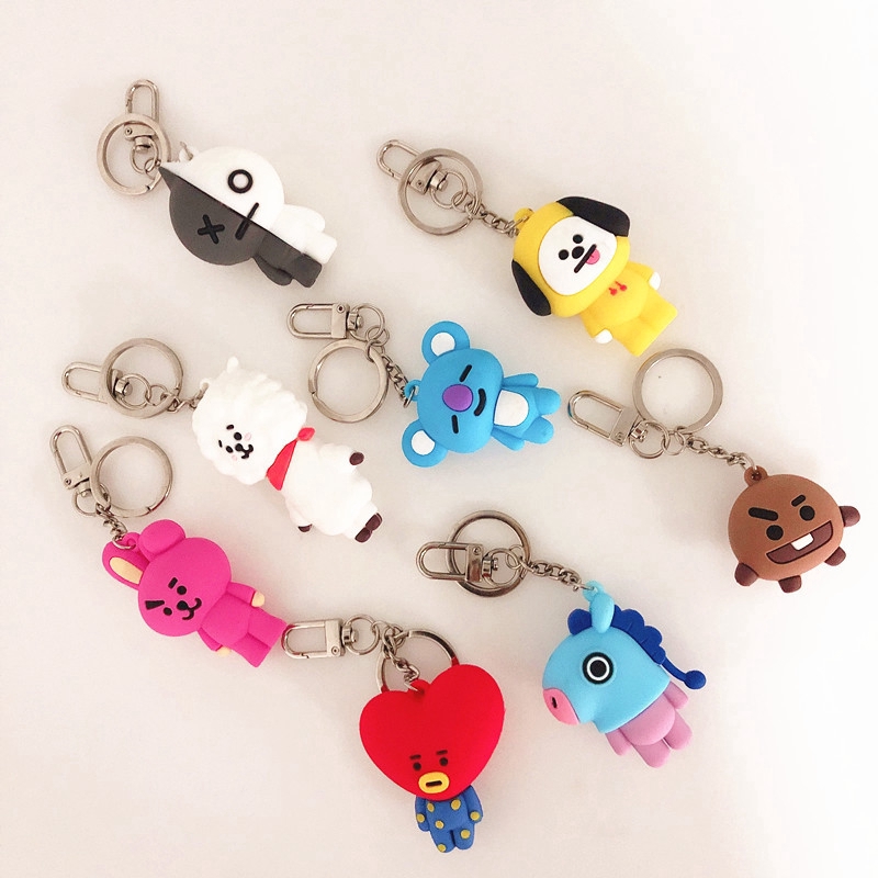 RJ Kpop BTS BT21 Figure Cute Cartoon Keychain Key Ring Bag