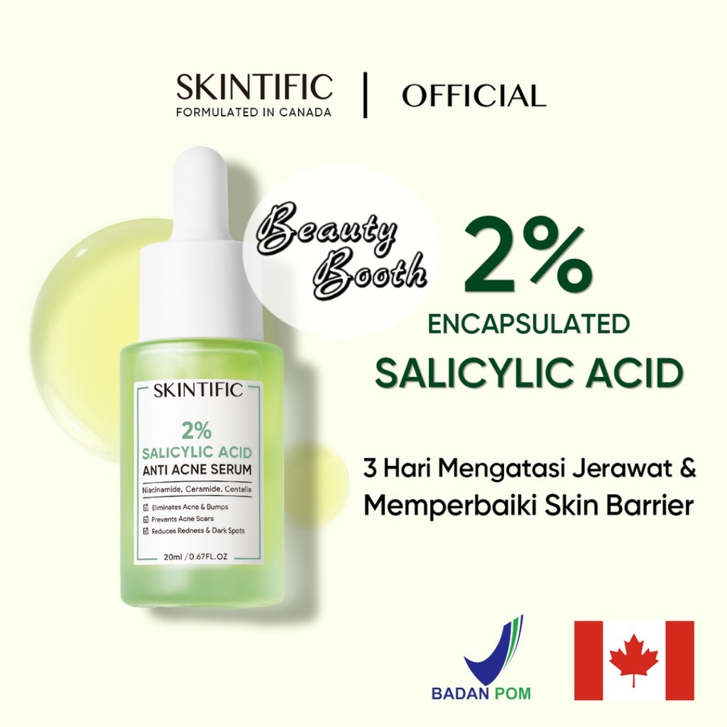 SKINTIFIC Anti Acne Serum | 2% Salicylic Acid Anti Acne Serum | Serum Jerawat