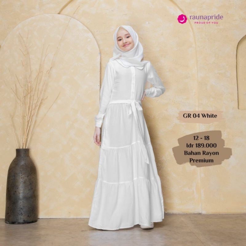 GAMIS REMAJA PUTIH RAYON RAUNA