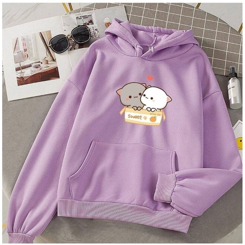 SWEET POMPOM L - XL SWEATER HOODIE JUMPER