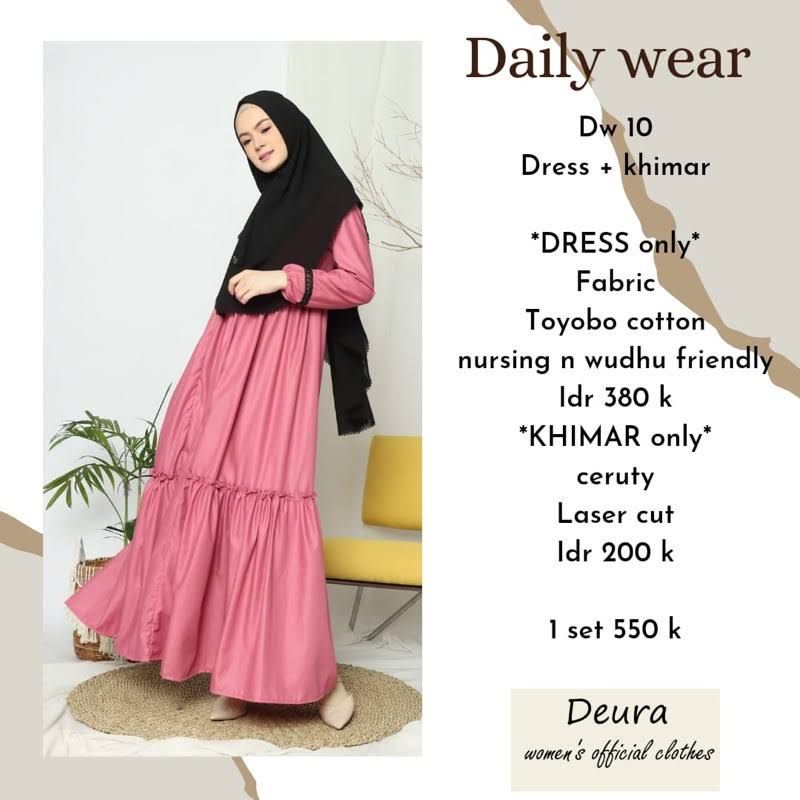 [MuVe BoutiQue] Deura Gamis Daily Wear ori Branded Original