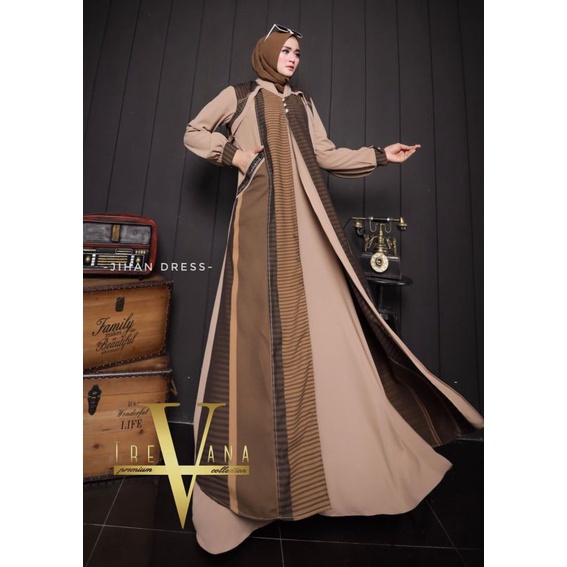 Jihan Dress Ori by Trevana Collection Premium / Dress Syar'i / Gamis Pesta Mewah / Baju Syar'i Terbaru / Dress Polos Mewah / Fashion Muslimah Branded-5
