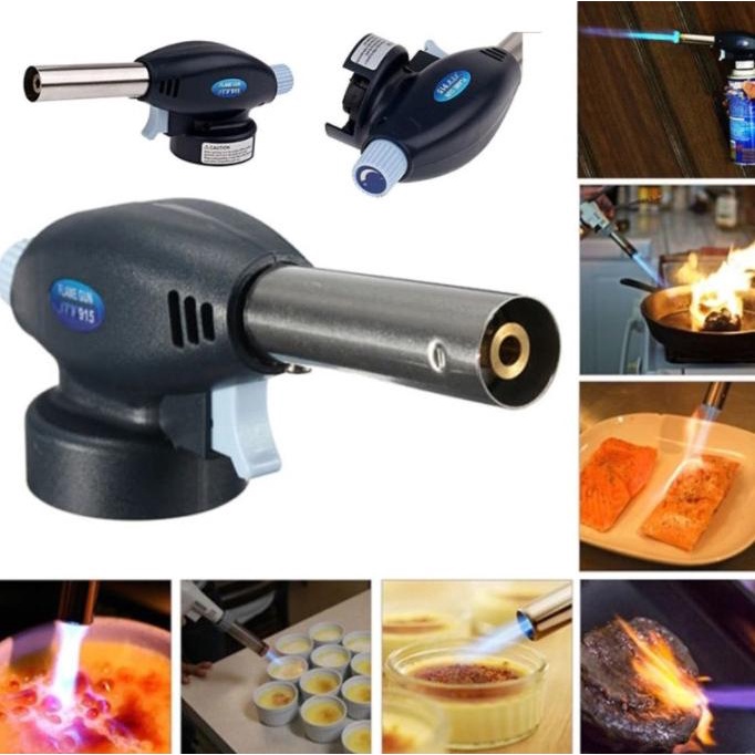 Kepala Solder Semprotan Api Gas Butane BBQ Kue Flame Gun Tabung Mini