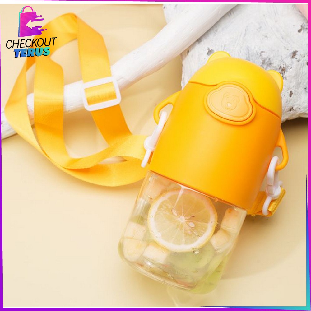 CT C467 Botol Minum Anak Sekolah 600ML Botol Minum Tutup Sedotan dan Tali Panjang BPA FREE Bottle Minum Anak