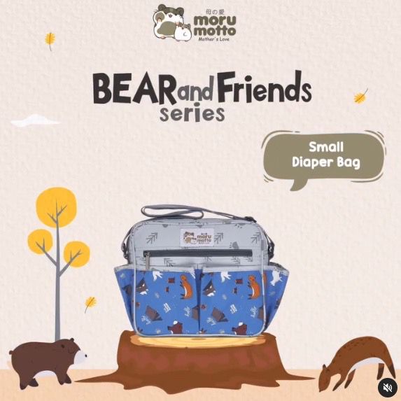 Morumotto Tas Kecil Sedang 3in1 Bear and Friends Series MMT7003/MMT7003 - tas perlengkapan bayi