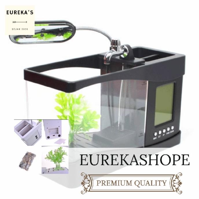 Aquarium Ikan Mini Usb Cupang Hias Akrilik Lampu Led/Aquarium Mini Am820842