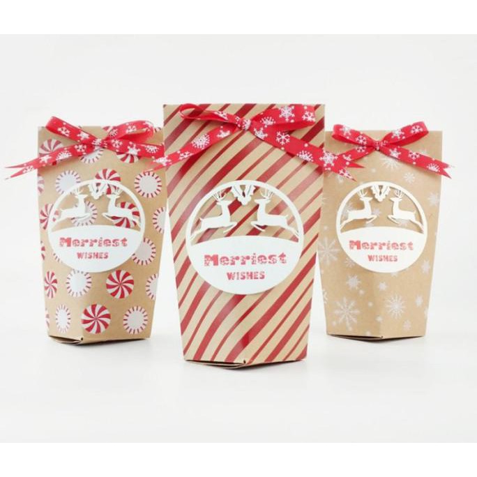 

Kantong kotak craft NATAL pita , kantong hadiah tema natal , kantong