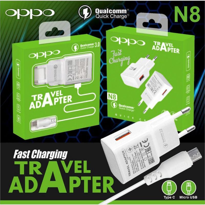 (RA) TC CHARGER N8 BRANDED 1 USB 3.0A FAST CHARGING MICRO &amp; TIPE-C PACKING IMPORT