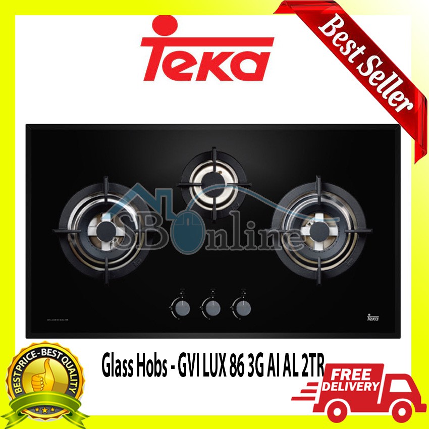 Kompor Tanam TEKA - Glass Hobs GVI LUX 86 3G AI AL 2TR