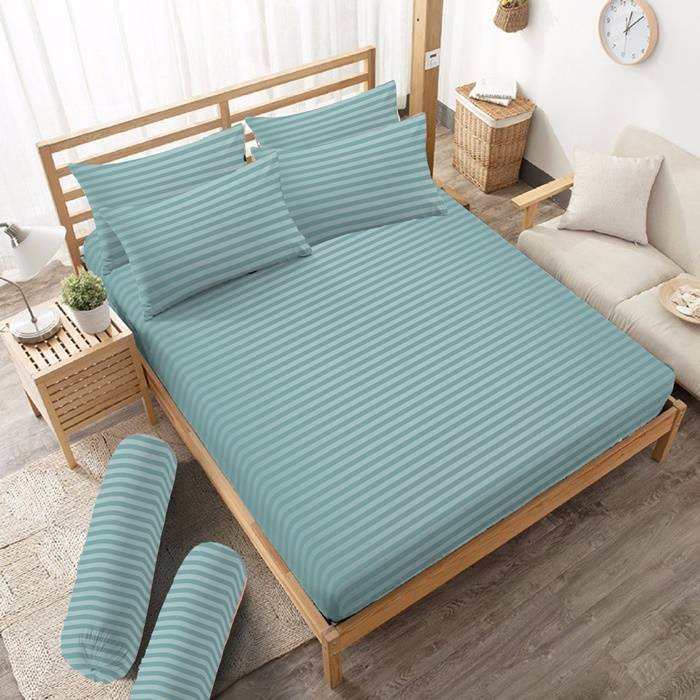 Kintakun - Sprei King 180 B4 Embos Aqua Dluxe Microfiber (7in1) 20 cm 180 x 200 cm Biru