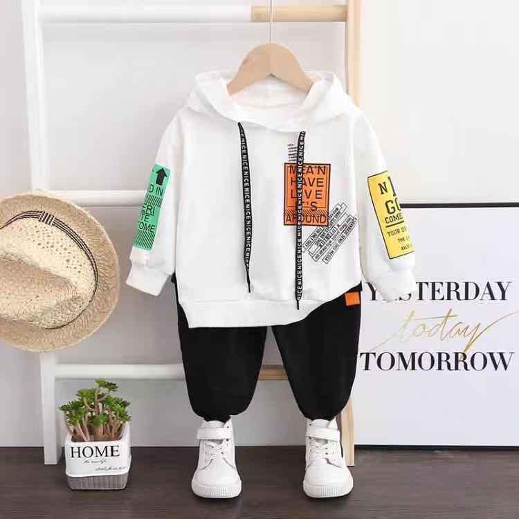 Casual Set Baju Setelan Anak Laki Import Baju Anak Hoodie Anak import Baju Set Import - Popcorn Set