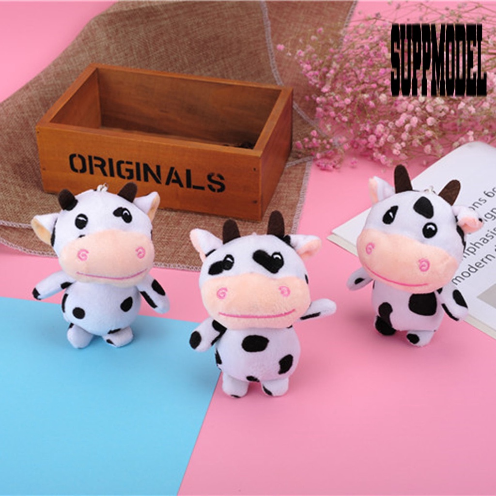 &lt; Suppmodel Gantungan Kunci Boneka Stuffed Plush Sapi Lucu