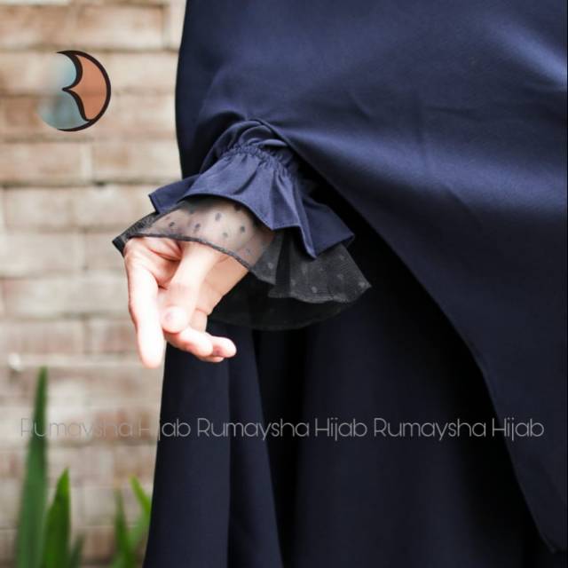 Gamis lameesa tutu navy by rumaysha hijab