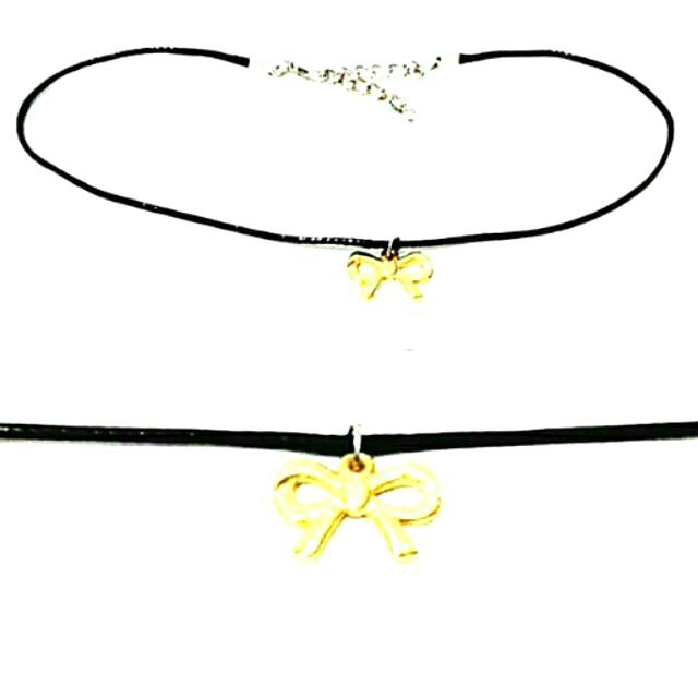 Baby Choker Necklace Golden Ribbon | Kalung Handmade