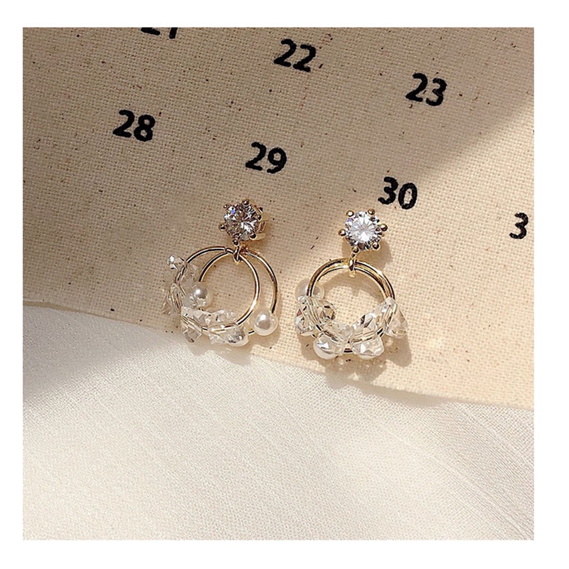 Anting Gantung Panjang Model Rumbai Dengan Mutiara Bahan Silver 925 Gaya Korea Untuk Wanita