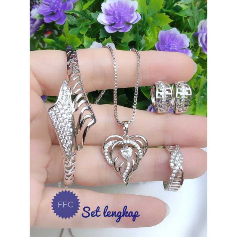 [XUPING] PAKET PERHIASAN XUPING WANITA EMAS PUTIH BERLIAN 101020