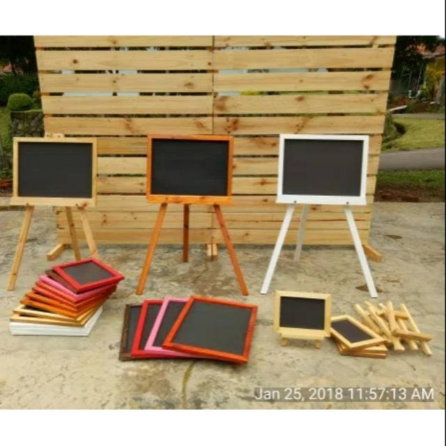 

Tripod papan tulis kayu size 60cm standing papan tulis kayu stand kayu penyangga papan tulis