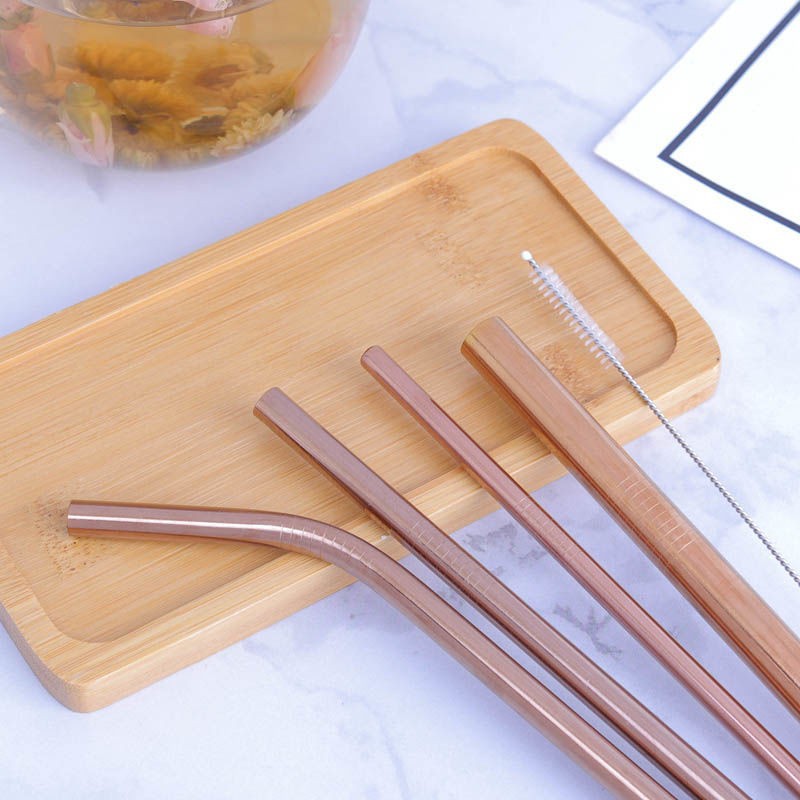 AGG-74 Sedotan minuman 5 in 1 Bahan Stainless Steek Straw Reusable / Sedotan stainless