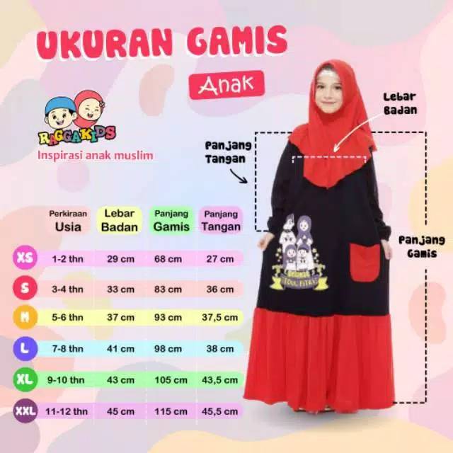 RAGGAKIDS Gamis Anak RG36 2-12th