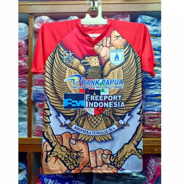 Jersey Persipura Fantasy 2019 Jayapura Motif Garuda Merah Printing Terbaru Lokal