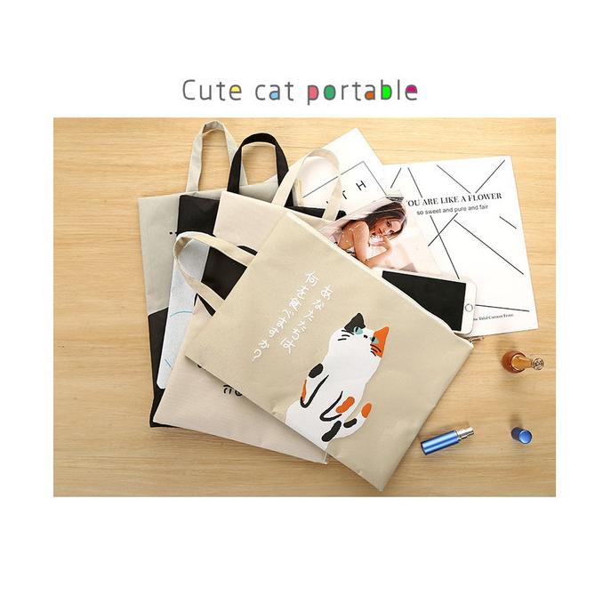 

PF05 Japanese Cute Cat Portable A4 file Storage pouch bag Tempat Buku