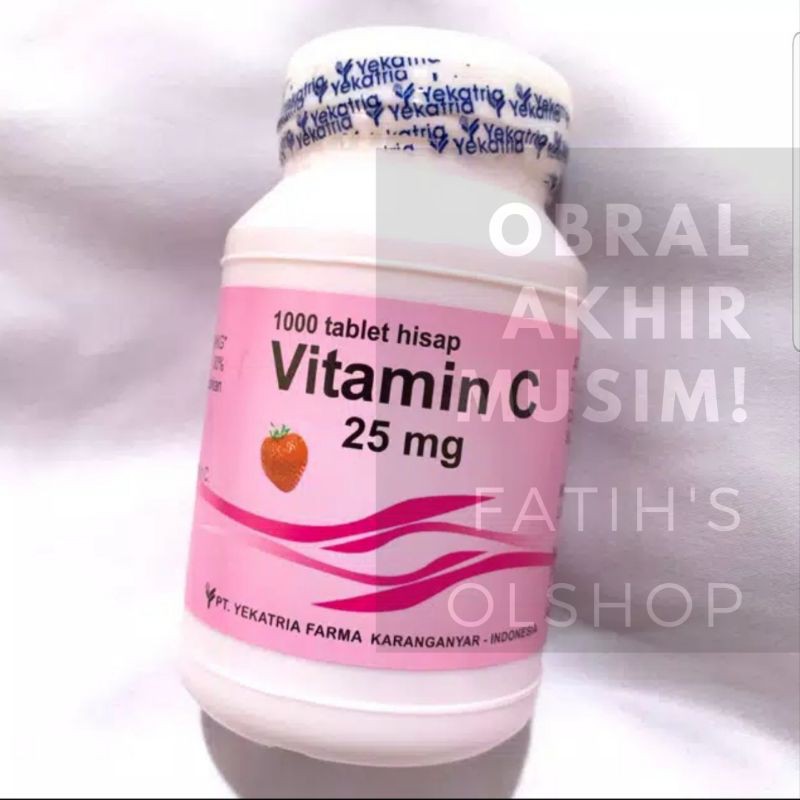 vitamin C hisap bukan vit c ipi merk yekatria isi 1000 tablet rasa strawberry