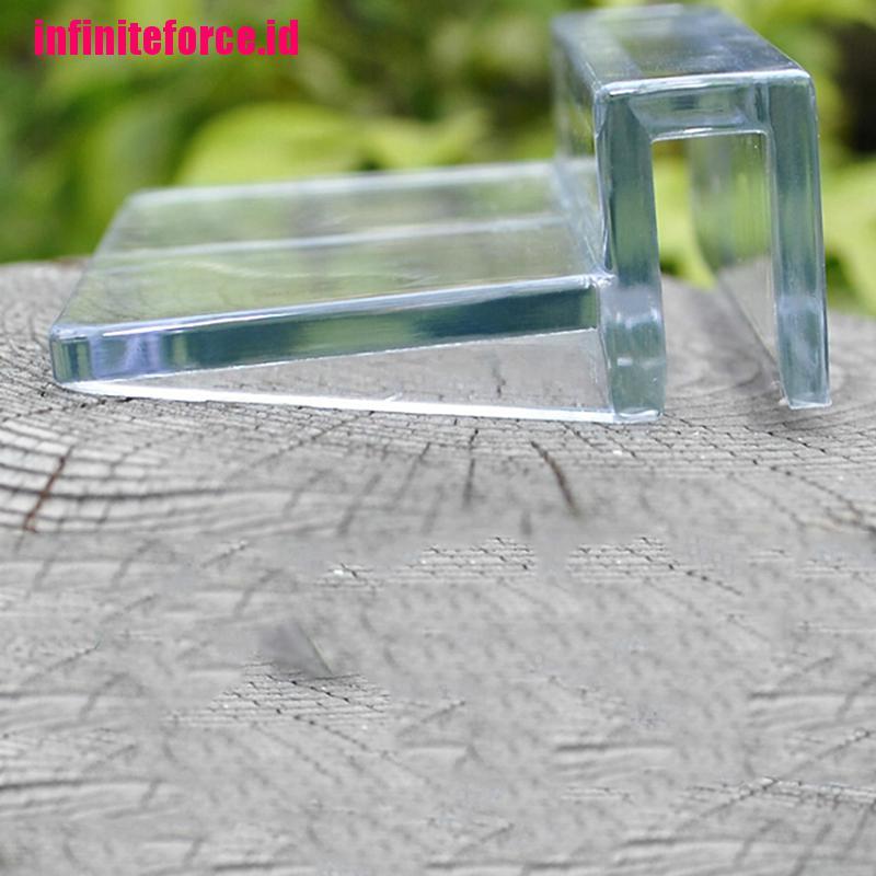 [IN*]4Pcs 6/8mm Aquarium Tank Clear Plastic Clips Glass Cover Strong Support Holders