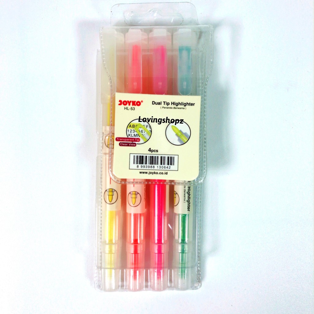 

Highlighter joyko 4 warna HL-53, penanda 4 warna, stabilo 4 warna