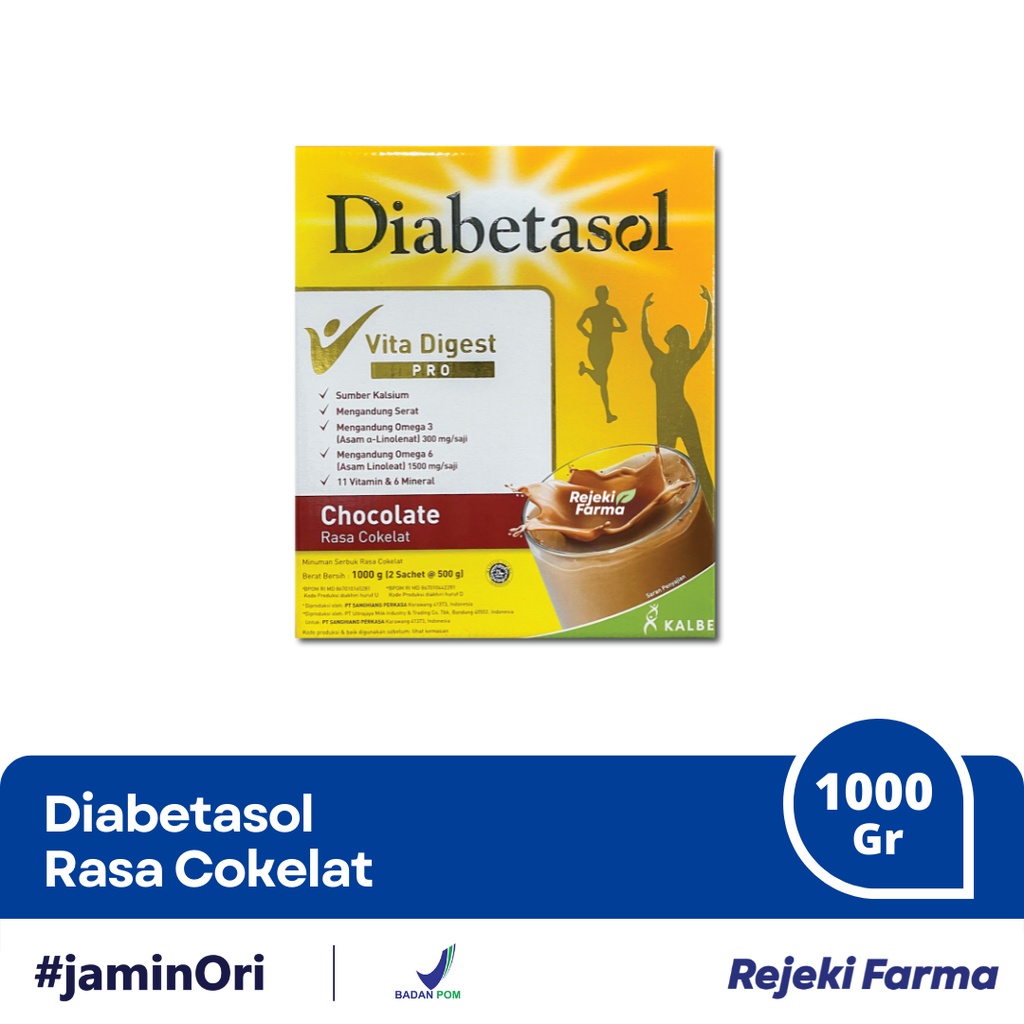 

Diabetasol Vita Digest Pro 1 Box 1000 gram gr g -Rasa Coklat Chocolate