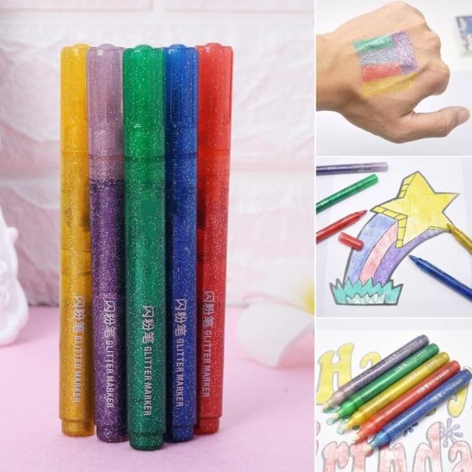 

Office & Stationery | Alat Tulis | Glitter Marker Pen (5Pcs) | Best Seller
