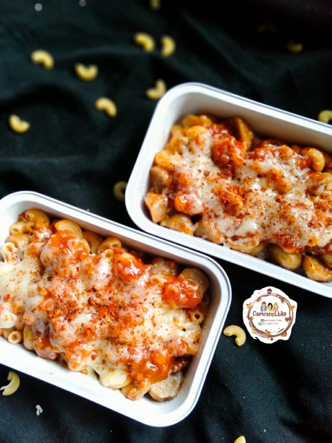 Aluminium Foil Cup Ax-350 Dengan Tutup ( Loyang Persegi Panjang Ax 350 Baked Mentai Rice Lasagna )