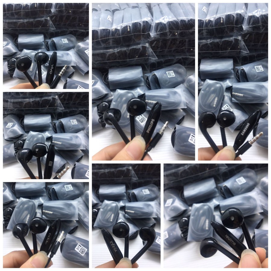 HANDSFREE HEADSET VIVO infinix xiami R11 HITAM Samsung  original A54 A74 A94 F3 F5 A31 A91 A59 A39 A57 reno 2F/3/4/4F/5 A3S A5