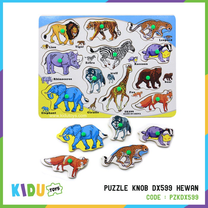 Mainan Puzzle Anak Puzzle Knob Hewan Kidu Toys