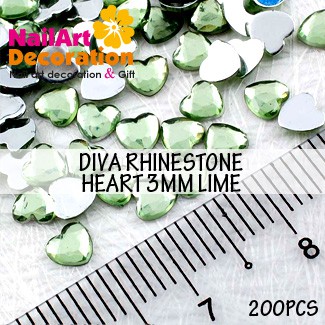 DEKORASI CLAY / RESIN / SLIME / NAIL ART RHINESTONE HEART 2.5 MM