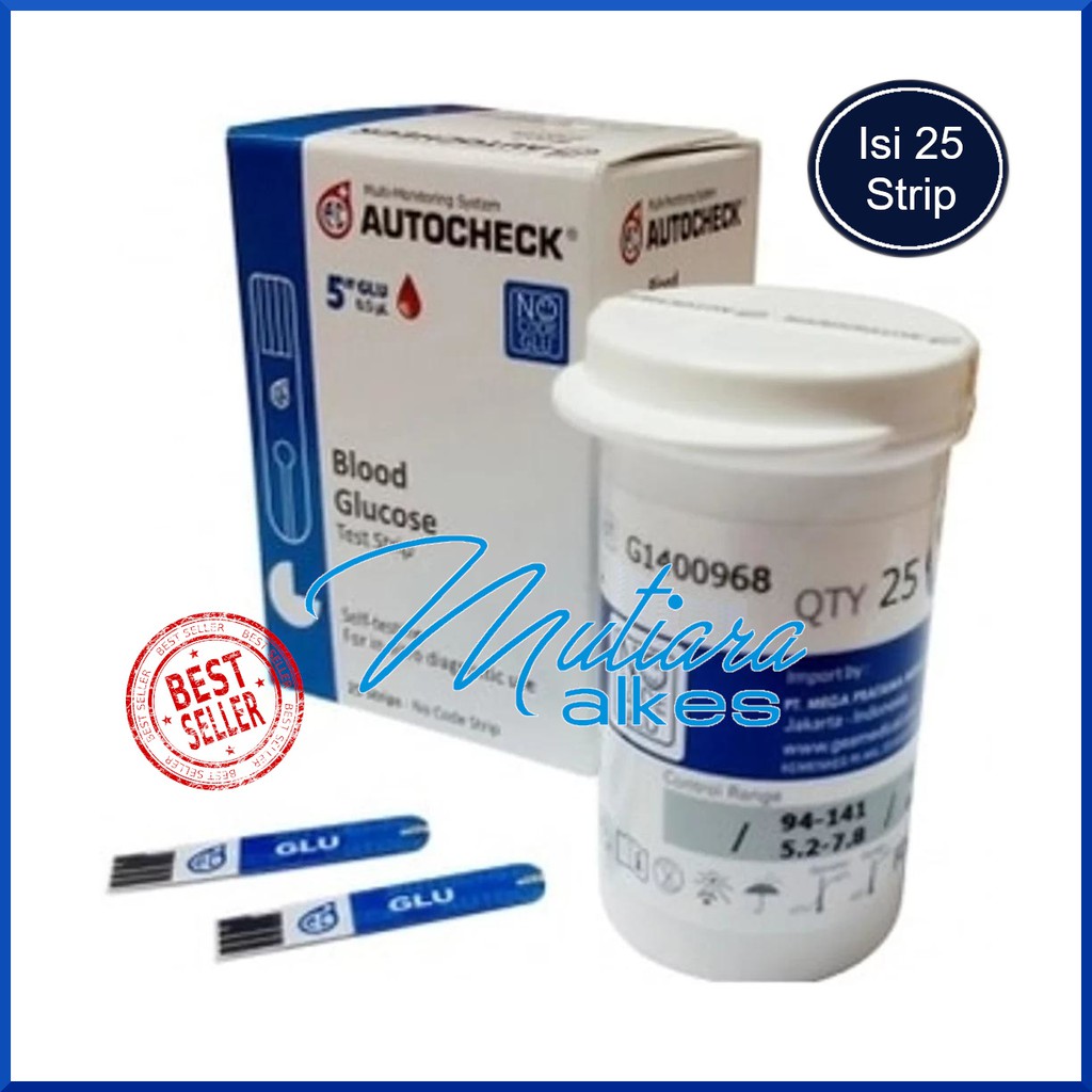 STRIP AUTOCHECK Glucose / Strip Autochek Cek Gula Darah - ISI 25 STRIP