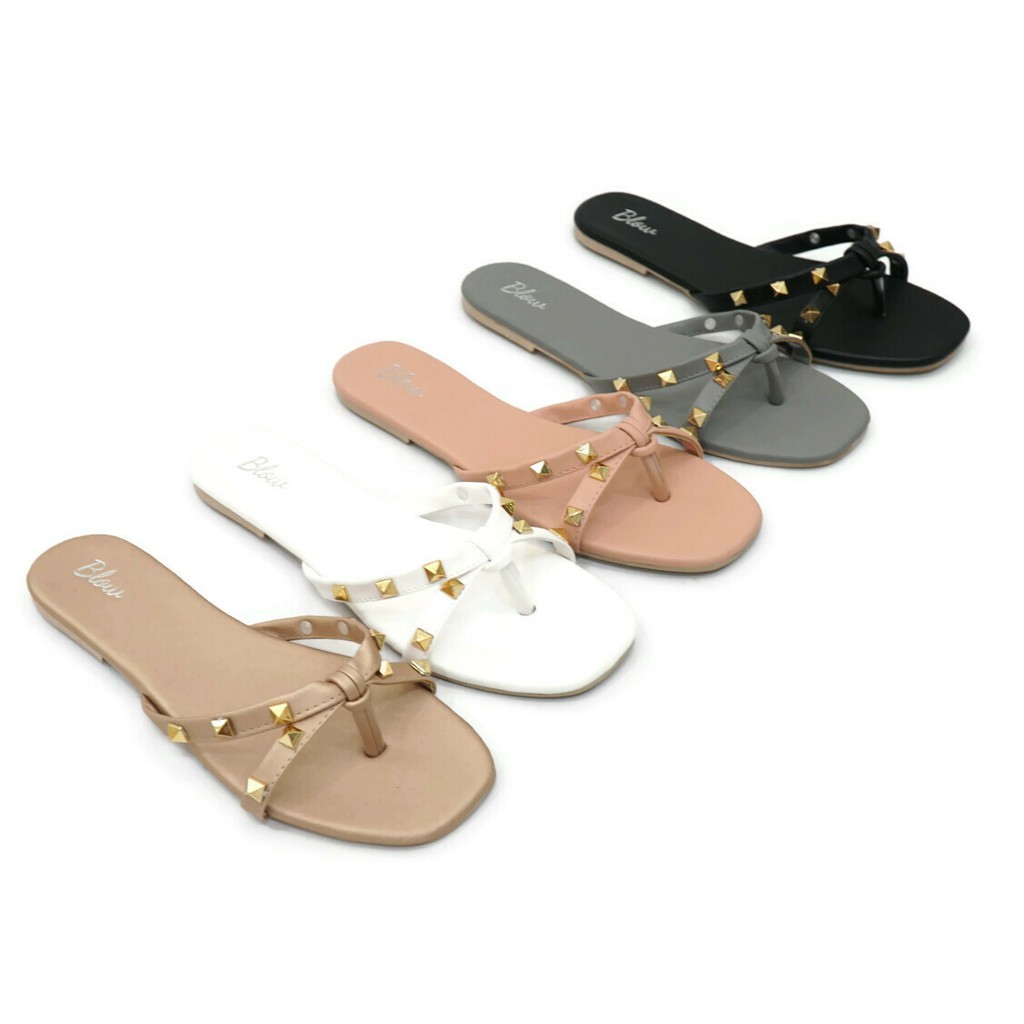 Sandal Wanita Blow Valentino Sandal Studs Wanita BLNI 0044 (A3E3) Sandal Wanita Import Terbaru Korea