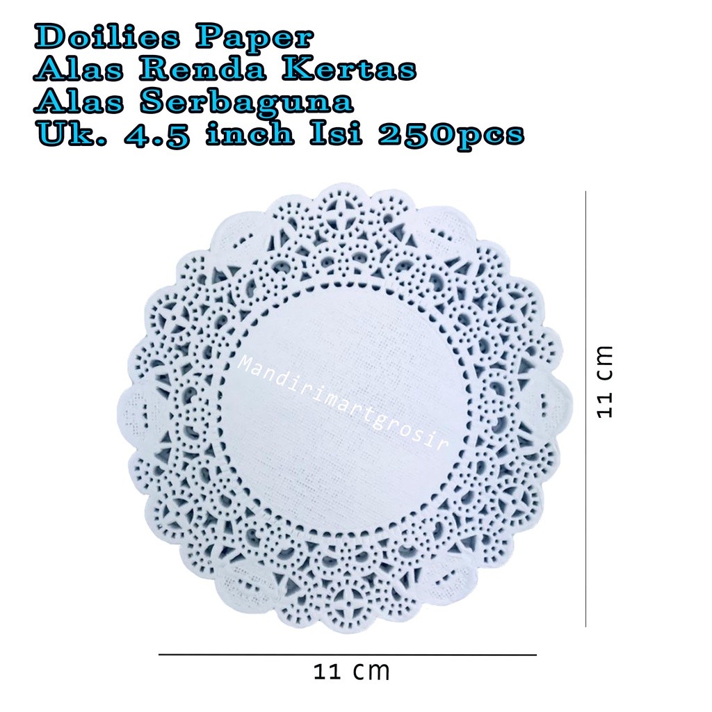 Alas Renda Kertas *Doilies Paper * Alas Serbaguna * 4.5 inch 250pcs