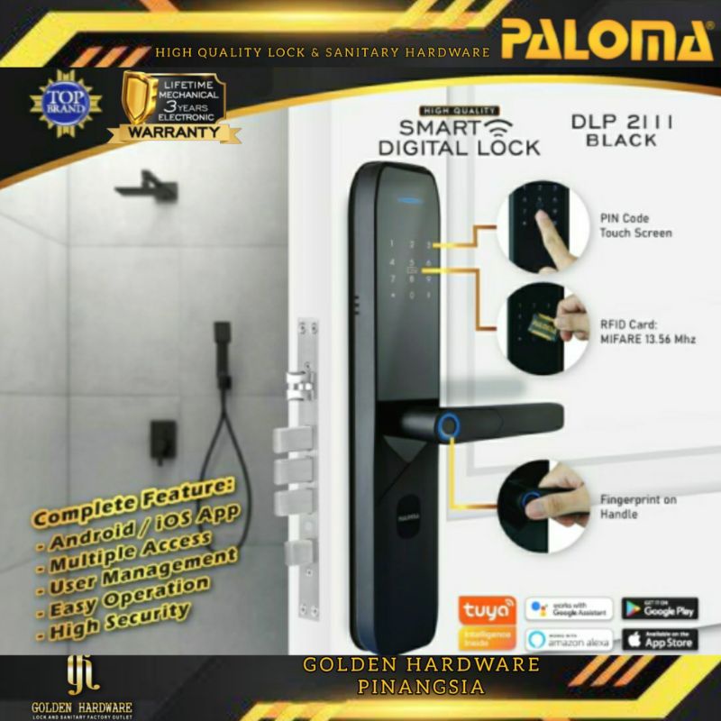 PALOMA DLP 2111 GAGANG HANDLE PINTU KUNCI DIGITAL SMART LOCK WIFI