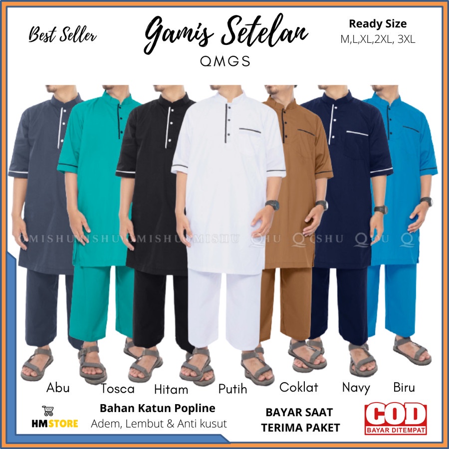 SETELAN GAMIS PRIA MODEL PAKISTAN SATU STEL BAJU DAN CELANA DAPAT BONUS PECI RAJUT