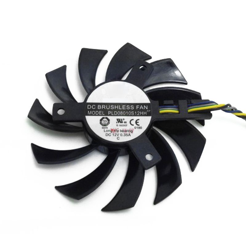 Bt 2Pcs PLD08010S12HH Server Cooling Fan 0.35A 4pin Kipas Pendingin Untuk Kartu Grafis Cooler Fan Video Card Pendingin