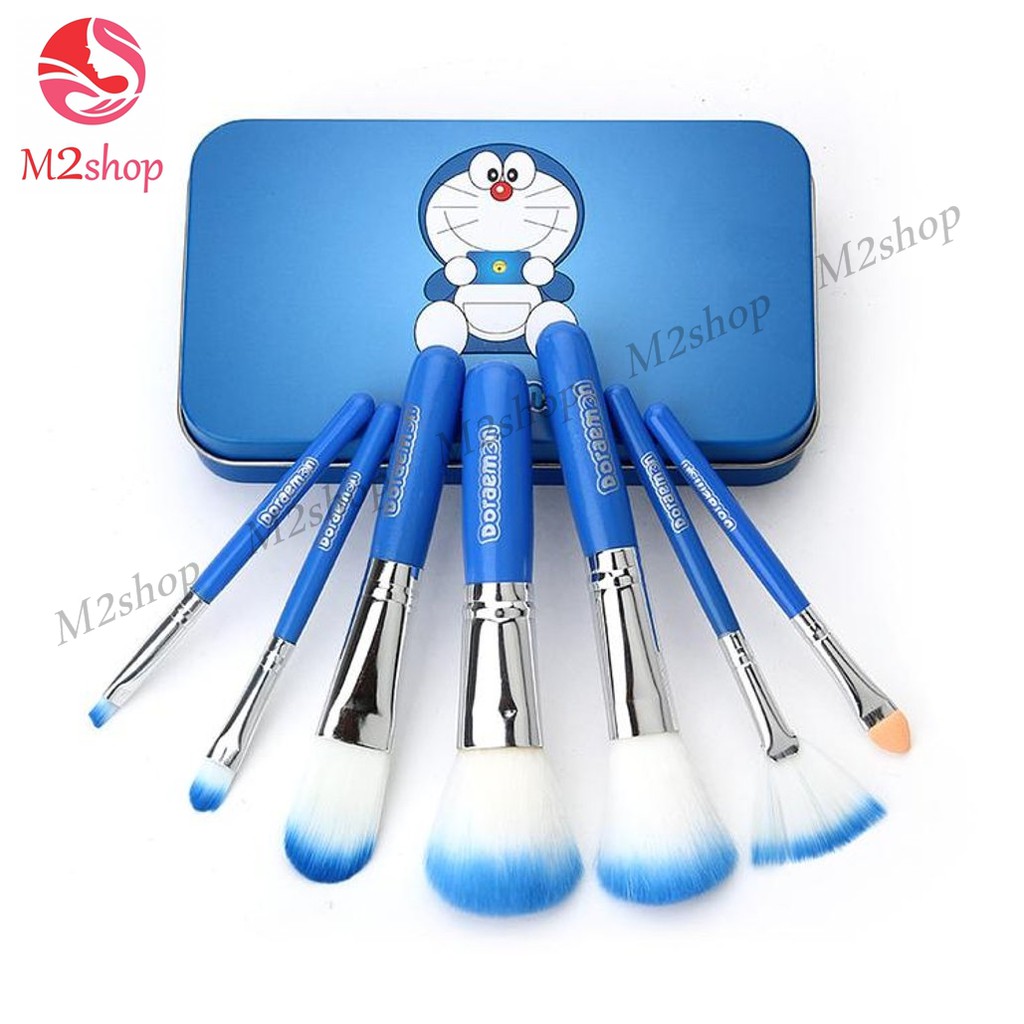 KUAS DORAEMON 7 in 1 / DORAEMON BRUSH KALENG / MakeUp Brush