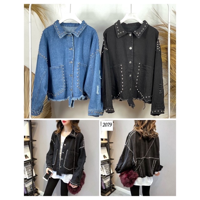 jaket denim import Grosir Pgmta Kode 2079 serian isi 4 pcs ( KHUSUS HITAM SAJA )