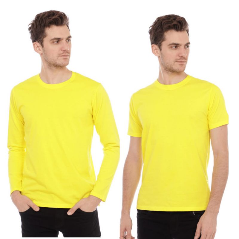 Kaos polos kuning kenari Kaos Polos Pria Cotton Combed 30s Pakaian polos Atasan Cowok Kaos pria Orig