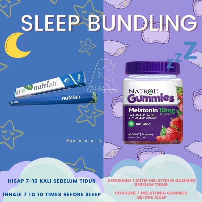 [IMPORT SLEEP BUNDLING] CLOUDY Melatonin Diffuser &amp;  30 NATROL Melatonin Gummies SLEEP CALM