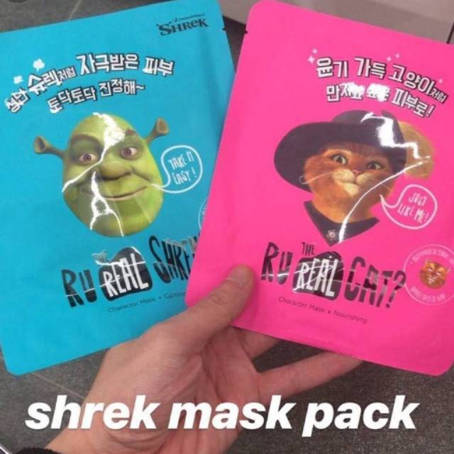 Masker Korea - Shrek Moisturing Face Mask Oliveyoung Dreamworks