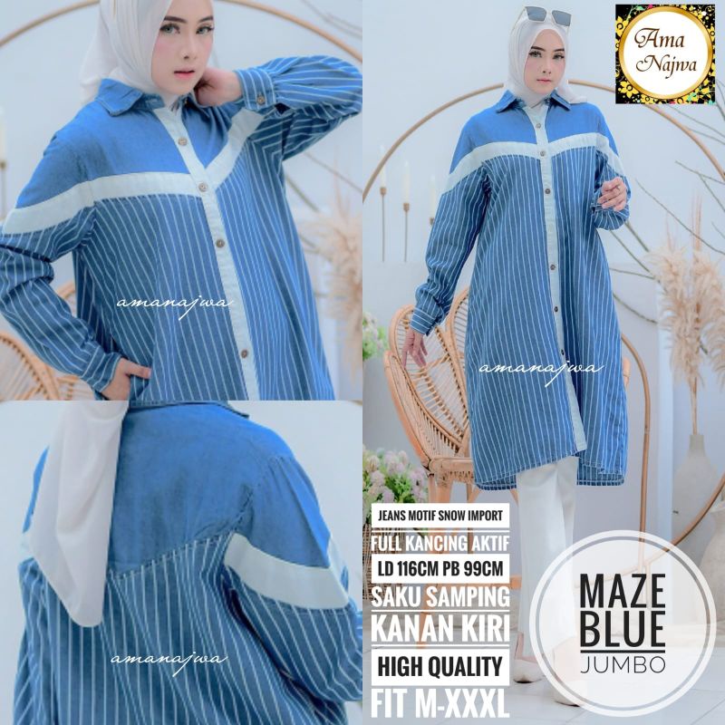 MAZE BLUE JUMBO BY AMANAJWA TUNIK JUMBO JEANS