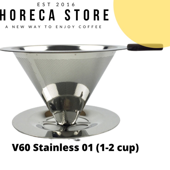 

DISKON - (BISA COD) v60 metal/v60 stainless coffee dripper coffee maker