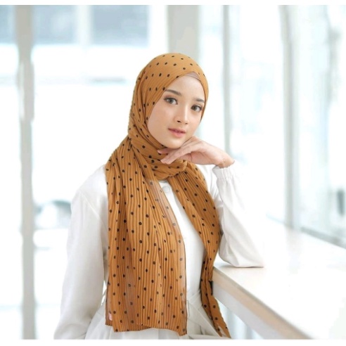 Pashmina Plisket Polkadot Ceruty BabyDoll